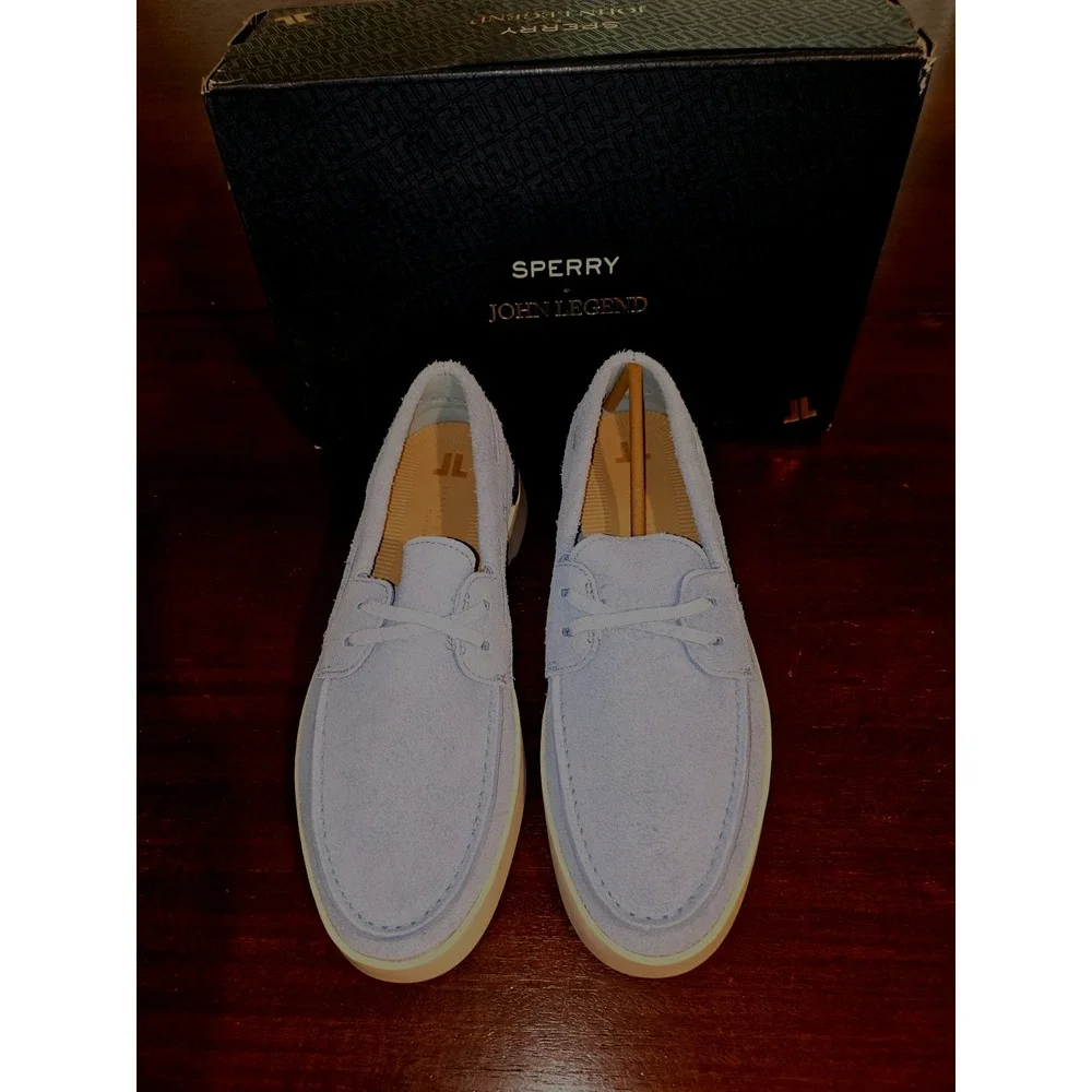 Mens Sperry x John Legend Signature Suede 2-Eye Boat Shoes Blue‎ Mens 8M